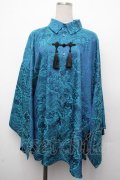 Deorart / GOTH CHINA　ワイド五分袖　チャイナシャツ  ブルー S-26-03-19-030-PU-TO-AS-ZS