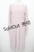 m petit by misako / AM*レースエリプリーツワンピース L ピンク S-26-03-19-042-LO-OP-AS-ZS