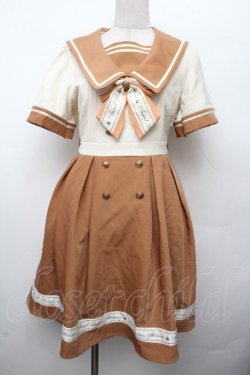 画像1: Amavel / Message Ribbonセーラーワンピース  からし S-26-03-19-045-CA-OP-AS-ZS