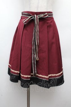 画像1: axes femme POETIQUE / バイカラープリーツスカート  ワイン S-26-03-19-057-AX-SK-HR-ZS