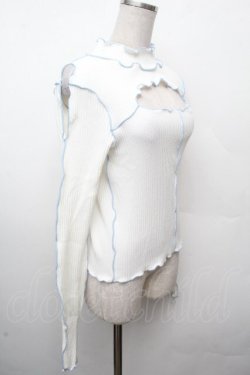 画像1: lilLilly / デコルテカットリブカットソー  オフ S-26-03-19-002-LO-TO-HR-ZS