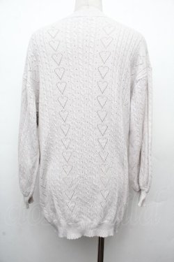 画像2: Amavel / ハート透かしあみロングカーディガン  グレー S-26-03-19-011-CA-TO-AS-ZS