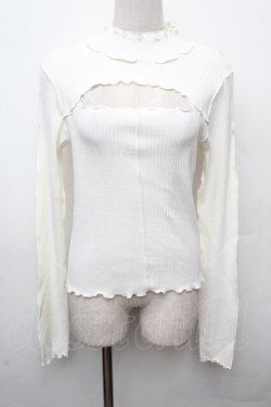 画像2: lilLilly / デコルテカットリブカットソー  オフ S-26-03-19-002-LO-TO-HR-ZS