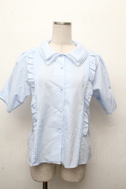 画像1: Fi.n.t / ダブル衿フリルブラウス  サックス S-26-03-19-016-CA-BL-AS-ZS