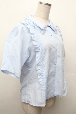 画像3: Fi.n.t / ダブル衿フリルブラウス  サックス S-26-03-19-016-CA-BL-AS-ZS