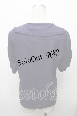 画像2: Fi.n.t / クランベリー刺繍スクエア衿ブラウス  紺 S-26-03-19-019-CA-BL-AS-ZS