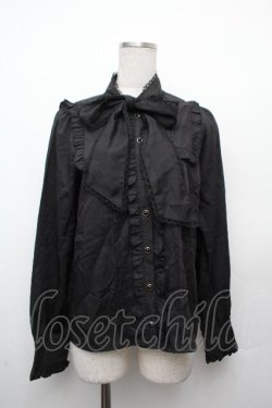 画像1: Amavel / リボンラインブラウス  黒 S-26-03-19-022-CA-BL-AS-ZS