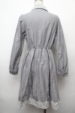 画像2: axes femme / チュールレース使いシャツワンピース  ブルー S-26-03-19-028-AX-OP-HR-ZS