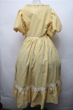 画像2: 中国ロリータ / ギンガムワンピース XL イエロー S-26-03-21-042-LO-OP-AS-ZS