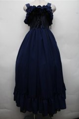 ATELIER PIERROT / ロングバッスルジャンパースカート  青 S-26-03-21-043-EL-OP-AS-ZS