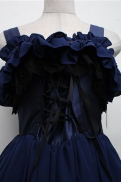 画像3: ATELIER PIERROT / ロングバッスルジャンパースカート  青 S-26-03-21-043-EL-OP-AS-ZS