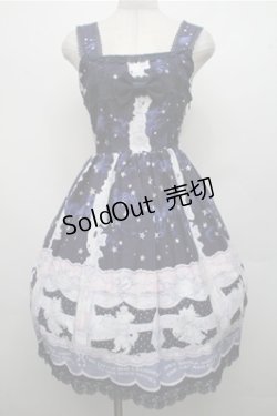 画像1: BABY,THE STARS SHINE BRIGHT / 星空のマザーグース柄ジャンパースカートII  紺 S-26-03-21-044-BA-OP-AS-ZS