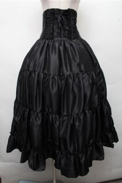 画像1: ATELIER PIERROT / Long Corset Skirt  黒 S-26-03-21-057-EL-SK-AS-ZS