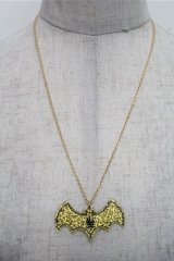 Moi-meme-Moitie / 蝙蝠ロゴアクリルネックレス  イエロー S-26-03-21-017-MO-AC-AS-ZS