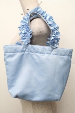 画像3: Maison de FLEUR / シンデレラフリルハンドルトートバッグ  サックス S-26-03-21-018-LO-BG-HR-ZS