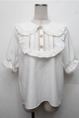 DearMyLove / ヨークフリルはしごレースうさみみブラウス LL 白 S-26-03-21-024-EL-BL-AS-ZS