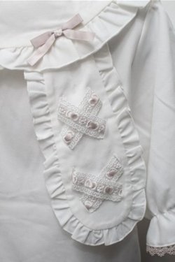 画像4: DearMyLove / ヨークフリルはしごレースうさみみブラウス LL 白 S-26-03-21-024-EL-BL-AS-ZS