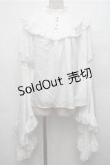 LOLITA / ストライプ姫袖ブラウス  白 S-26-03-21-026-LO-BL-AS-ZS