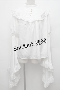 画像1: LOLITA / ストライプ姫袖ブラウス  白 S-26-03-21-026-LO-BL-AS-ZS