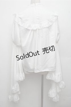 画像2: LOLITA / ストライプ姫袖ブラウス  白 S-26-03-21-026-LO-BL-AS-ZS