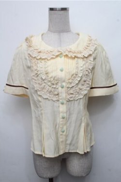 画像1: Hoshibako Works / ハートボタンブラウス  イエロー S-26-03-21-029-LO-BL-AS-ZS