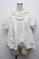 Hoshibako Works / ポルト・フレスカ リボン刺繍ブラウス  オフ S-26-03-21-030-LO-BL-AS-ZS