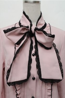 画像3: DearMyLove / レースふちどりボウタイリボンフリルブラウス L ピンク S-26-03-21-031-EL-BL-AS-ZS