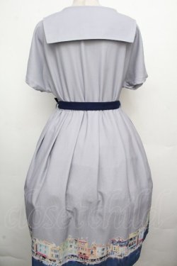 画像2: Fi.n.t / マリン釦マルセイユプリントワンピース  グレー S-26-03-23-035-CA-OP-AS-ZS