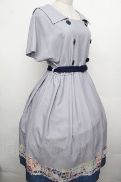 画像3: Fi.n.t / マリン釦マルセイユプリントワンピース  グレー S-26-03-23-035-CA-OP-AS-ZS