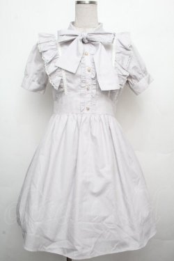 画像1: Ank Rouge / ボウタイフリルワンピース  グレー S-26-03-23-036-CA-OP-HR-ZS