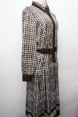 画像3: axes femme NOSTALGIE / 千鳥ワンピース  ブラウン S-26-03-23-038-AX-OP-AS-ZS