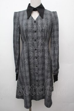 画像1: EAT ME / シャツカラーデコルテワンピース  グレーｘ黒 S-26-03-23-039-LO-OP-AS-ZS