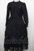 axes femme Nostalgic / 総レースパッチワークワンピース  黒 S-26-03-23-040-LO-OP-AS-ZS