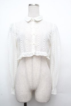 画像1: axes femme POETIQUE / チャイナボタンレースブラウス  白 S-26-03-23-006-AX-BL-AS-ZS