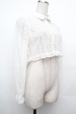 画像3: axes femme POETIQUE / チャイナボタンレースブラウス  白 S-26-03-23-006-AX-BL-AS-ZS
