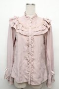 axes femme / フリル袖ブラウス  ピンク S-26-03-23-012-AX-BL-AS-ZS
