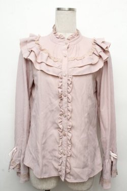 画像1: axes femme / フリル袖ブラウス  ピンク S-26-03-23-012-AX-BL-AS-ZS