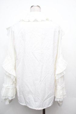 画像2: axes femme purple label / プリーツフリルブラウス  白 S-26-03-23-002-LO-BL-AS-ZS