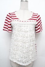 画像1: axes femme / /ボーダーカットソー  赤ｘ白 S-26-03-23-019-AX-TO-AS-ZS (1)