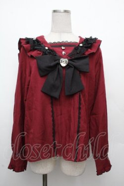 画像1: DearMyLove / ハートリボンたっぷりフリルセーラーブラウス  赤 S-26-03-23-021-EL-BL-AS-ZS