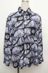 AXES-X / 影絵柄プリントシャツ  パープル S-26-03-23-024-LO-BL-HR-ZS