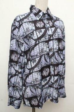 画像3: AXES-X / 影絵柄プリントシャツ  パープル S-26-03-23-024-LO-BL-HR-ZS