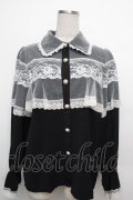 Rojita / レースフリルブラウス  黒ｘ白 S-26-03-23-025-LO-BL-AS-ZS