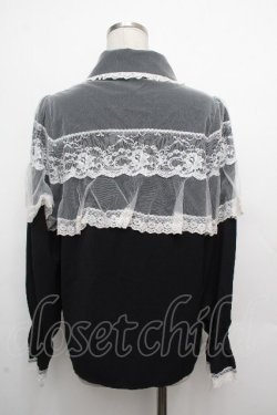 画像2: Rojita / レースフリルブラウス  黒ｘ白 S-26-03-23-025-LO-BL-AS-ZS