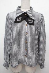 Amavel / ストライプブラウス  グレー S-26-03-23-026-CA-BL-AS-ZS