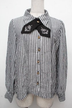 画像1: Amavel / ストライプブラウス  グレー S-26-03-23-026-CA-BL-AS-ZS