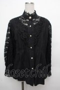 LOLITA / レース切替ブラウス  黒 S-26-03-23-029-LO-TO-AS-ZS