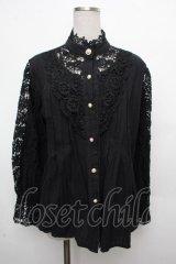 LOLITA / レース切替ブラウス  黒 S-26-03-23-029-LO-TO-AS-ZS