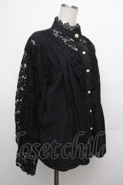 画像3: LOLITA / レース切替ブラウス  黒 S-26-03-23-029-LO-TO-AS-ZS