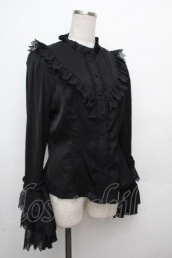 画像3: Hoshibako Works / 星夜の旅　姫袖ブラウス  黒 S-26-03-23-030-LO-BL-AS-ZS